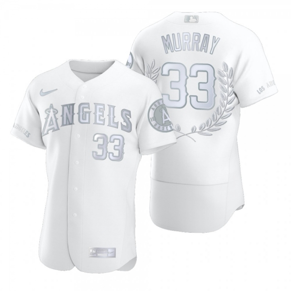 Men's Eddie Murray Los Angeles Angels White Award Collection Hall of Fame Jersey