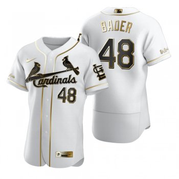 Men's St. Louis Cardinals Harrison Bader Nike White Authentic Golden Edition Jersey