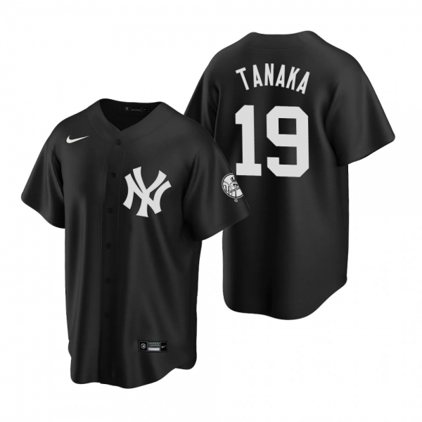 Men's New York Yankees Masahiro Tanaka Nike Black 2020 Replica Fashion Jersey