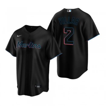 Men's Miami Marlins Jonathan Villar Nike Black Replica Alternate Jersey