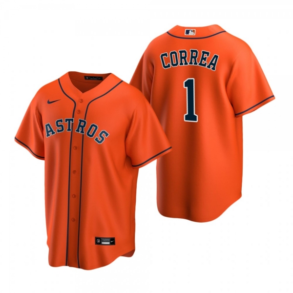 Men's Houston Astros Carlos Correa Nike Orange Replica Alternate Jersey