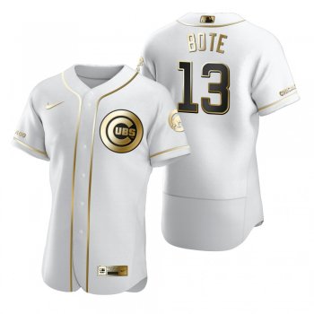 Men's Chicago Cubs David Bote Nike White Authentic Golden Edition Jersey