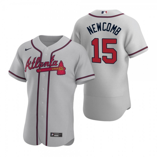 Men's Atlanta Braves Sean Newcomb Nike Gray Authentic 2020 Road Jersey