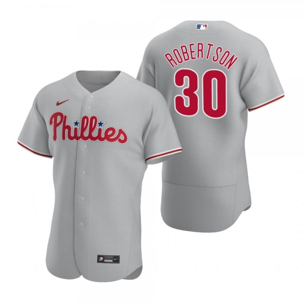 Men's Philadelphia Phillies David Robertson Nike Gray Authentic 2020 Road Jersey