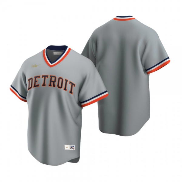 Men's Detroit Tigers Nike Gray Cooperstown Collection Road Jersey