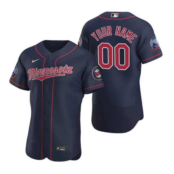 Men's Minnesota Twins Custom Nike Navy Authentic 2020 Alternate Jersey