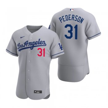 Men's Los Angeles Dodgers Joc Pederson Nike Gray Authentic 2020 Road Jersey