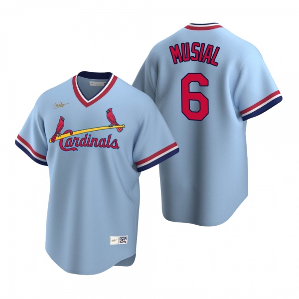 Men's St. Louis Cardinals Stan Musial Nike Light Blue Cooperstown Collection Road Jersey