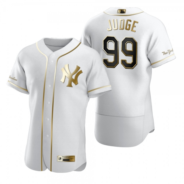 Men's New York Yankees Aaron Judge Nike White Authentic Golden Edition Jersey