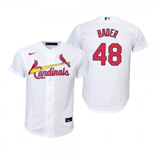 Youth St. Louis Cardinals Harrison Bader Nike White Replica Home Jersey