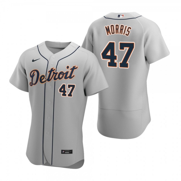 Men's Detroit Tigers Jack Morris Nike Gray Authentic 2020 Road Jersey