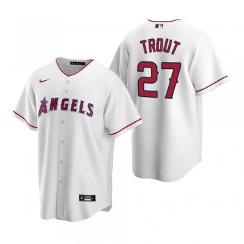 Men's Los Angeles Angels Mike Trout Nike White Replica Home Jersey