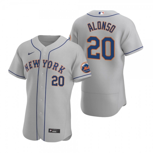 Men's New York Mets Pete Alonso Nike Gray Authentic 2020 Road Jersey