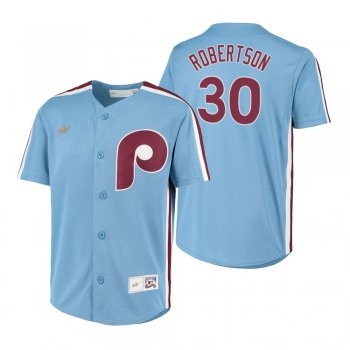 Youth Philadelphia Phillies David Robertson Nike Light Blue Cooperstown Collection Road Jersey