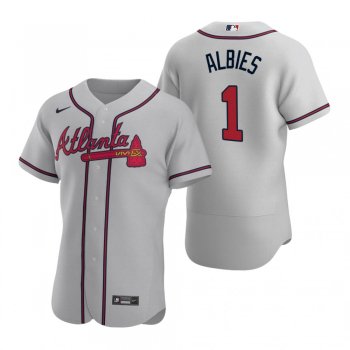 Men's Atlanta Braves Ozzie Albies Nike Gray Authentic 2020 Road Jersey