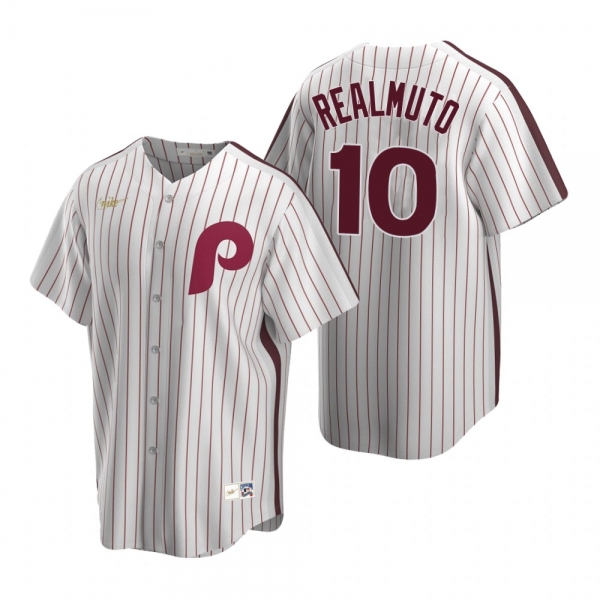 Men's Philadelphia Phillies J.T. Realmuto Nike White Cooperstown Collection Home Jersey