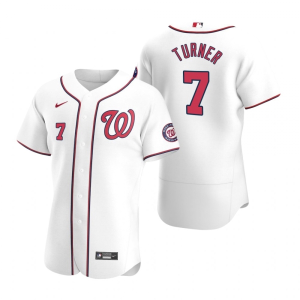 Men's Washington Nationals Trea Turner White Authentic 2020 Home Jersey