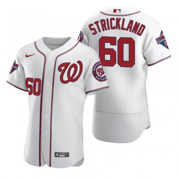 Men's Washington Nationals Hunter Strickland Nike White 2020 Authentic Jersey