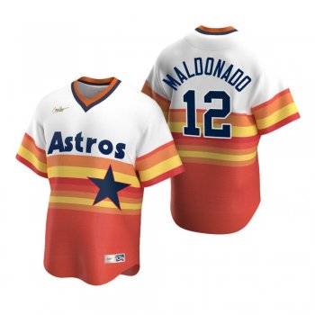 Men's Houston Astros Martin Maldonado Nike White Orange Cooperstown Collection Home Jersey