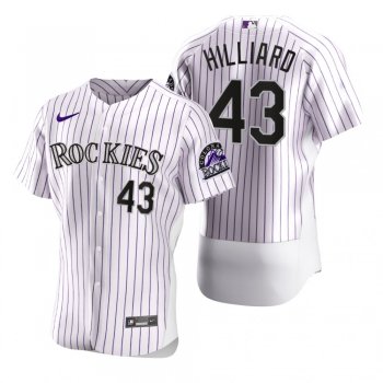 Men's Colorado Rockies Sam Hilliard Nike White 2020 Authentic Jersey