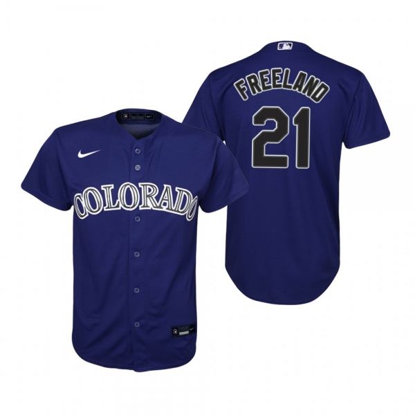 Youth Colorado Rockies Kyle Freeland Nike Purple Replica Alternate Jersey