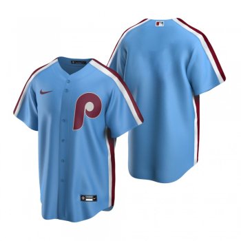 Men's Philadelphia Phillies Nike Light Blue Cooperstown Collection Road Jersey