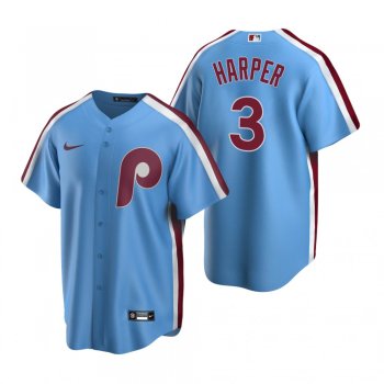 Men's Philadelphia Phillies Bryce Harper Nike Light Blue Cooperstown Collection Road Jersey