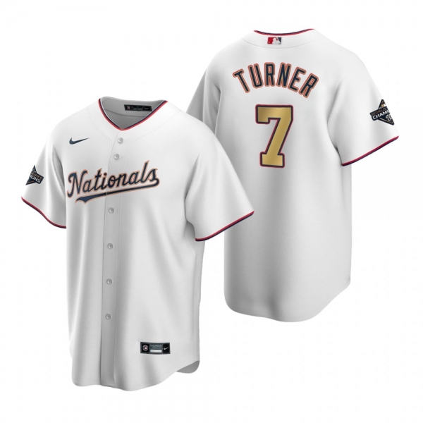 Youth Nationals Trea Turner White Gold 2020 Gold Program Replica Jersey