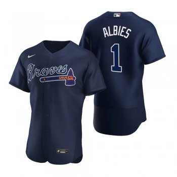 Men's Atlanta Braves Ozzie Albies Nike Navy Authentic 2020 Alternate Jersey