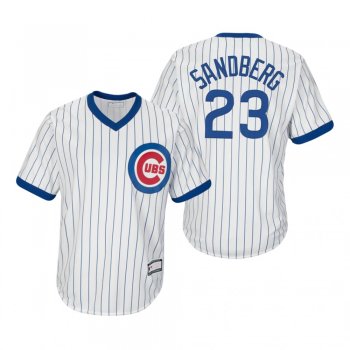 Men's Chicago Cubs Ryne Sandberg White Cooperstown Collection Replica Home Jersey