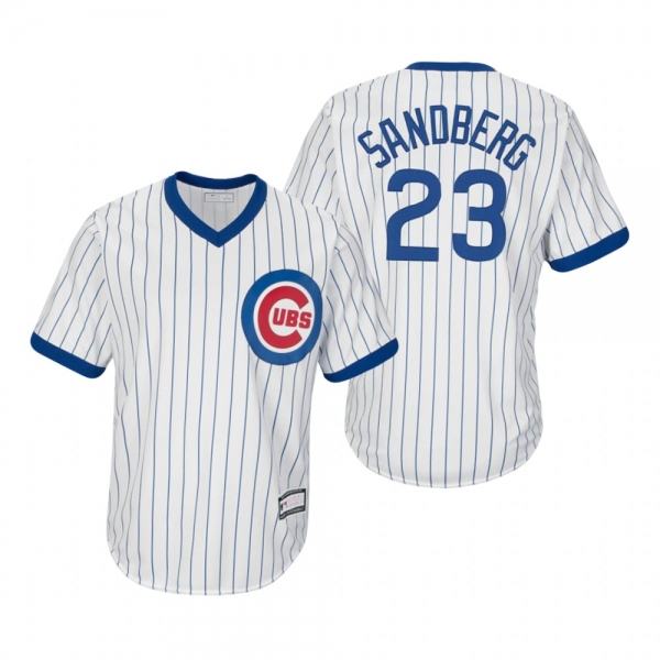 Men's Chicago Cubs Ryne Sandberg White Cooperstown Collection Replica Home Jersey