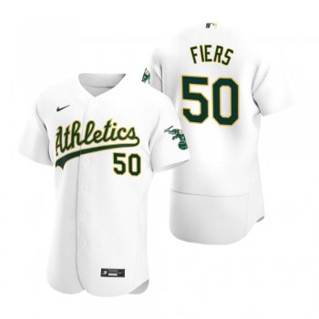 Men's Oakland Athletics Mike Fiers Nike White Authentic 2020 Home Jersey