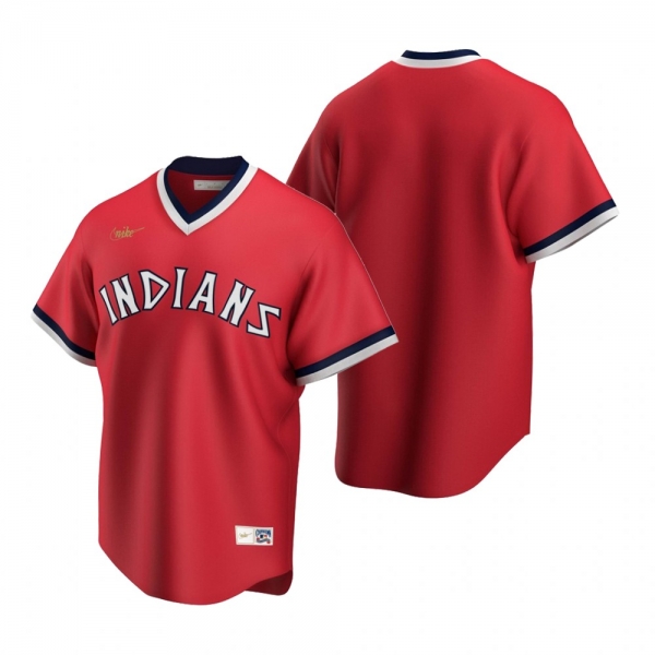 Men's Cleveland Indians Nike Red Cooperstown Collection Road Jersey