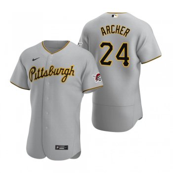 Men's Pittsburgh Pirates Chris Archer Nike Gray Authentic Road Jersey