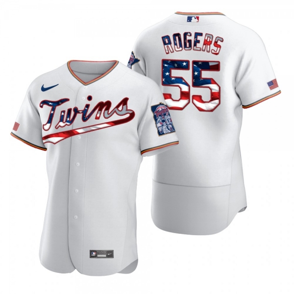 Men's Taylor Rogers Minnesota Twins White 2020 Stars & Stripes 4th of July Jersey