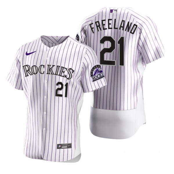 Men's Colorado Rockies Kyle Freeland Nike White 2020 Authentic Jersey