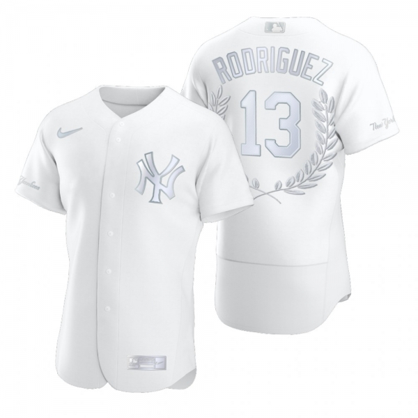 Men's Alex Rodriguez New York Yankees White Award Collection AL MVP Jersey