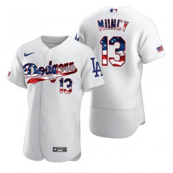 Men's Max Muncy Los Angeles Dodgers White 2020 Stars & Stripes 4th of July Jersey