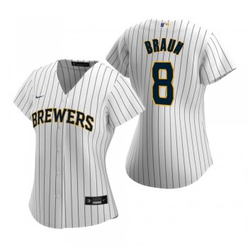 Women's Milwaukee Brewers Ryan Braun Nike White 2020 Replica Alternate Jersey