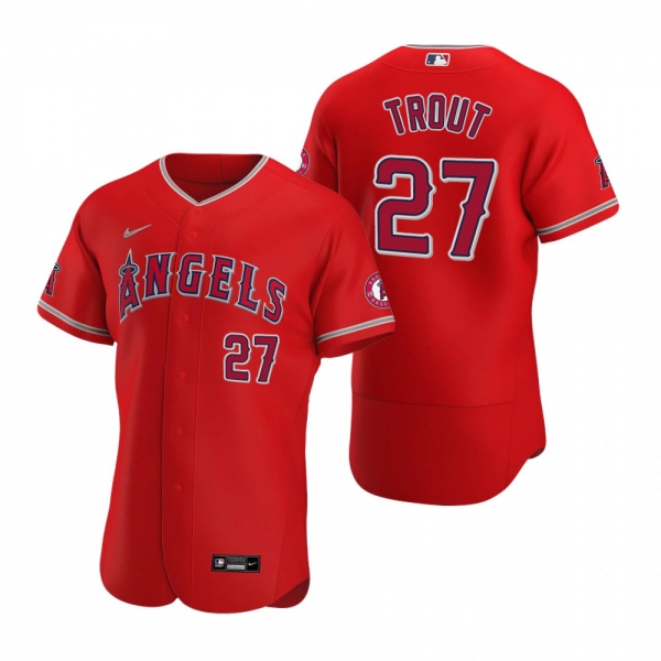 Men's Los Angeles Angels Mike Trout Nike Red Authentic 2020 Alternate Jersey