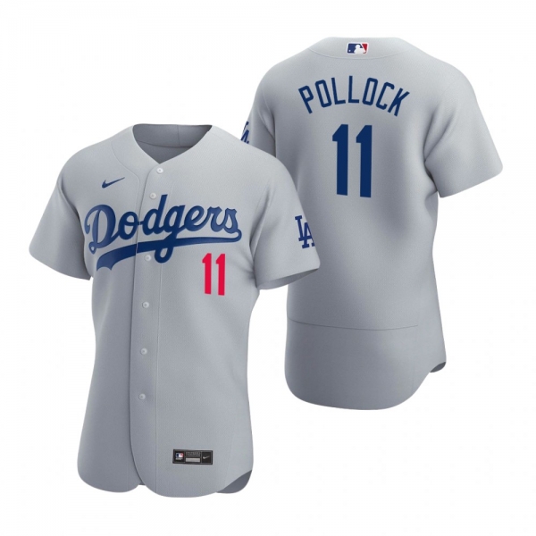 Men's Los Angeles Dodgers A.J. Pollock Nike Gray Authentic 2020 Alternate Jersey