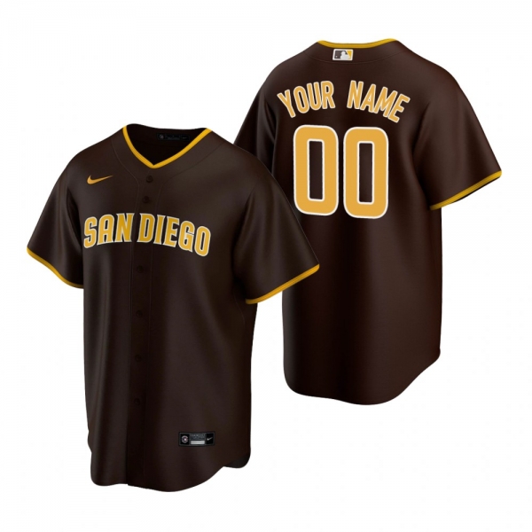 San Diego Padres Custom Nike Brown 2020 Replica Road Jersey