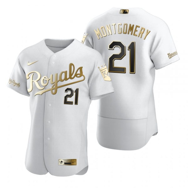 Men's Kansas City Royals Mike Montgomery Nike White Authentic Golden Edition Jersey