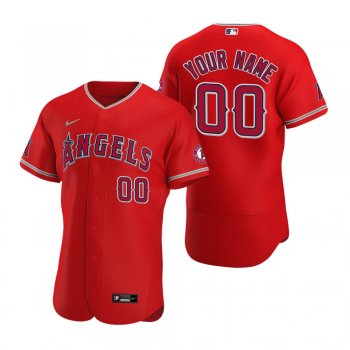 Men's Los Angeles Angels Custom Nike Red Authentic 2020 Alternate Jersey