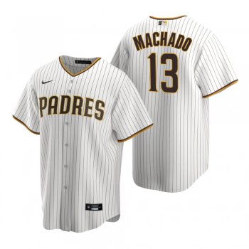 Men's San Diego Padres Manny Machado Nike White Brown Replica Home Jersey