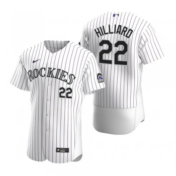 Men's Colorado Rockies Sam Hilliard Nike White Authentic 2020 Home Jersey