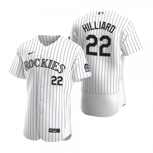 Men's Colorado Rockies Sam Hilliard Nike White Authentic 2020 Home Jersey