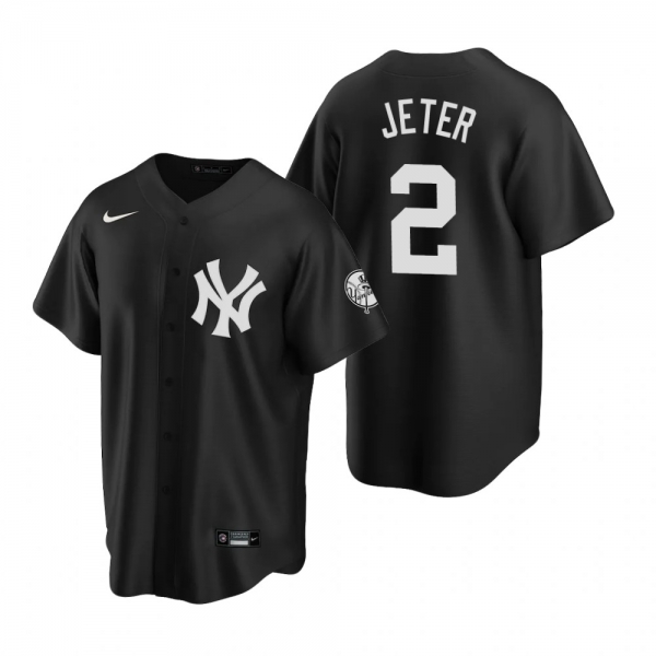 Men's New York Yankees Derek Jeter Nike Black 2020 Replica Fashion Jersey