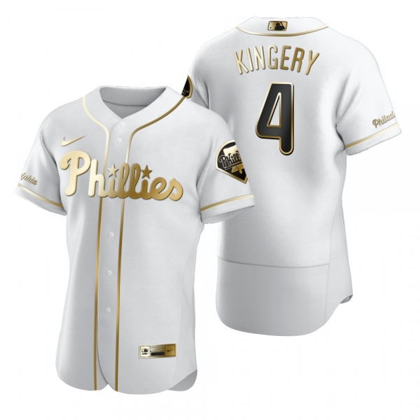 Men's Philadelphia Phillies Scott Kingery Nike White Authentic Golden Edition Jersey