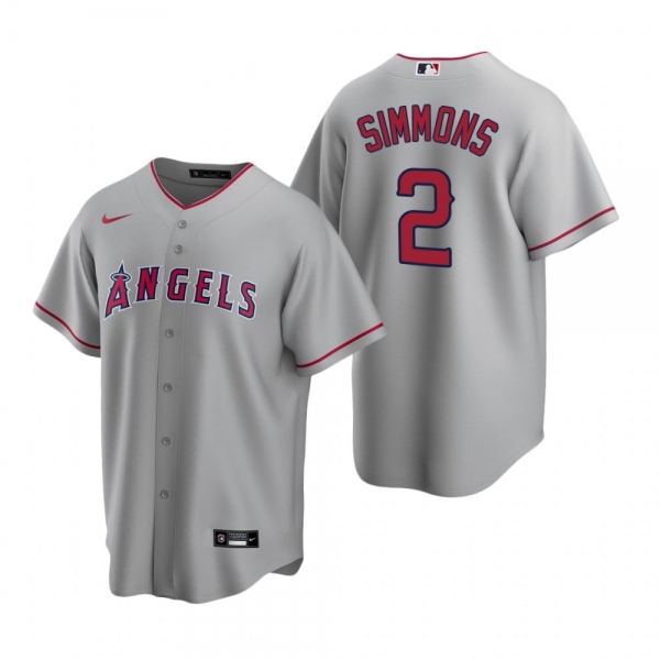 Men's Los Angeles Angels Andrelton Simmons Nike Gray Replica Road Jersey